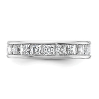 Load image into Gallery viewer, 14k White Gold Polished Size 4 Channel-set 3 carat Princess Diamond Complete Eternity Band
