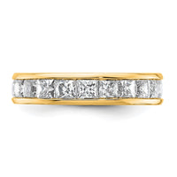 Load image into Gallery viewer, 14k Polished Size 4.5 Channel-set 3 carat Princess Diamond Complete Eternity Band
