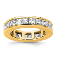 Load image into Gallery viewer, 14k Polished Size 4.5 Channel-set 3 carat Princess Diamond Complete Eternity Band

