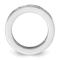 Load image into Gallery viewer, 14k White Gold Polished Size 5.5 Channel-set 3 carat Princess Diamond Complete Eternity Band
