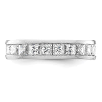 Load image into Gallery viewer, 14k White Gold Polished Size 5 Channel-set 3 carat Princess Diamond Complete Eternity Band
