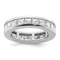 Load image into Gallery viewer, 14k White Gold Polished Size 5.5 Channel-set 3 carat Princess Diamond Complete Eternity Band
