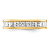 Load image into Gallery viewer, 14k Polished Size 5 Channel-set 3 carat Princess Diamond Complete Eternity Band
