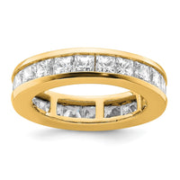 Load image into Gallery viewer, 14k Polished Size 5 Channel-set 3 carat Princess Diamond Complete Eternity Band
