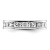 Load image into Gallery viewer, 14k White Gold Polished Size 6 Channel-set 3 carat Princess Diamond Complete Eternity Band
