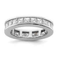 Load image into Gallery viewer, 14k White Gold Polished Size 6 Channel-set 3 carat Princess Diamond Complete Eternity Band
