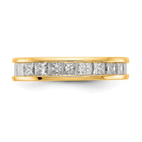 Load image into Gallery viewer, 14k Polished Size 7.5 Channel-set 3 carat Princess Diamond Complete Eternity Band
