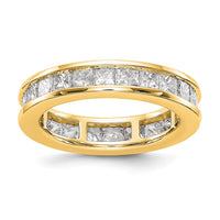 Load image into Gallery viewer, 14k Polished Size 7.5 Channel-set 3 carat Princess Diamond Complete Eternity Band

