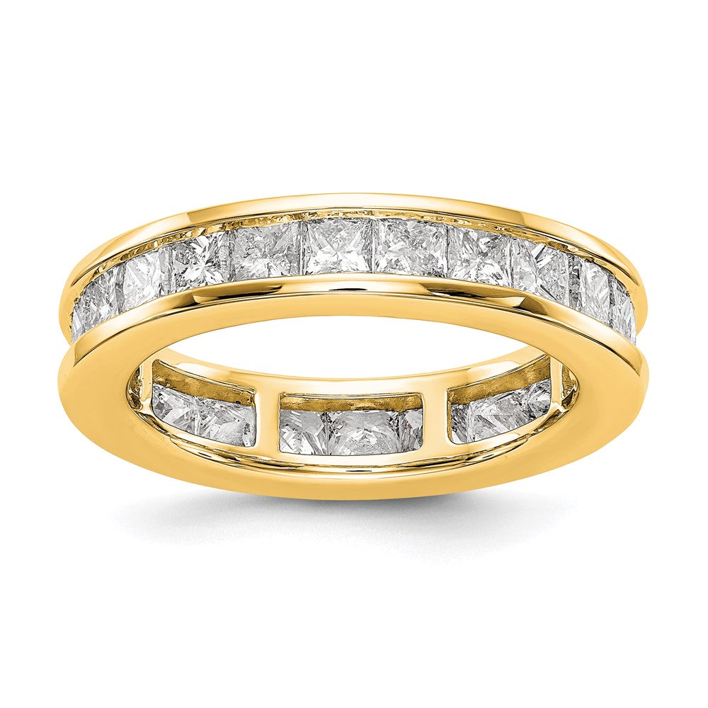 14k Polished Size 7 Channel-set 3 carat Princess Diamond Complete Eternity Band