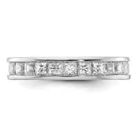 Load image into Gallery viewer, 14k White Gold Polished Size 8 Channel-set 3 carat Princess Diamond Complete Eternity Band
