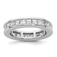 Load image into Gallery viewer, 14k White Gold Polished Size 8 Channel-set 3 carat Princess Diamond Complete Eternity Band
