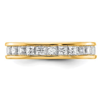 Load image into Gallery viewer, 14k Polished Size 8 Channel-set 3 carat Princess Diamond Complete Eternity Band
