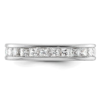 Load image into Gallery viewer, 14k White Gold Polished Size 9 Channel-set 3 carat Princess Diamond Complete Eternity Band
