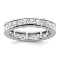 Load image into Gallery viewer, 14k White Gold Polished Size 9 Channel-set 3 carat Princess Diamond Complete Eternity Band

