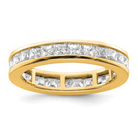 Load image into Gallery viewer, 14k Polished Size 9 Channel-set 3 carat Princess Diamond Complete Eternity Band
