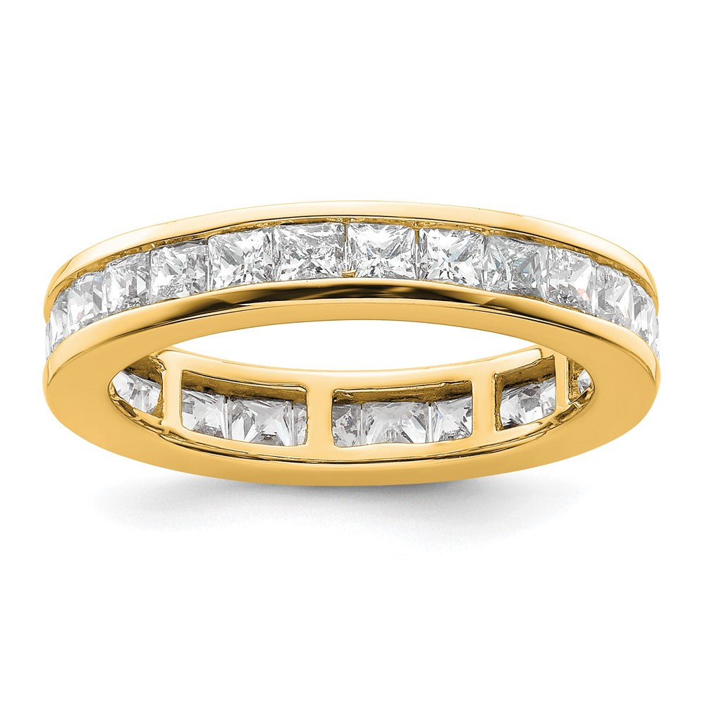 14k Polished Size 9 Channel-set 3 carat Princess Diamond Complete Eternity Band