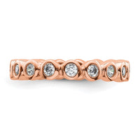 Load image into Gallery viewer, 14k Rose Gold Polished Size 4.5 Bezel-set 1/2 carat Diamond Complete Eternity Band
