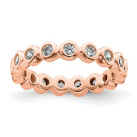 Load image into Gallery viewer, 14k Rose Gold Polished Size 4.5 Bezel-set 1/2 carat Diamond Complete Eternity Band
