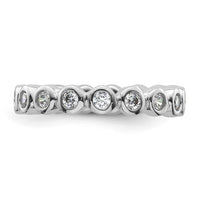 Load image into Gallery viewer, 14k White Gold Polished Size 4.5 Bezel-set 1/2 carat Diamond Complete Eternity Band
