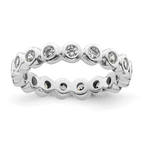 Load image into Gallery viewer, 14k White Gold Polished Size 4 Bezel-set 1/2 carat Diamond Complete Eternity Band
