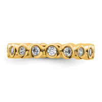 Load image into Gallery viewer, 14k Polished Size 4.5 Bezel-set 1/2 carat Diamond Complete Eternity Band
