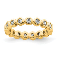 Load image into Gallery viewer, 14k Polished Size 4 Bezel-set 1/2 carat Diamond Complete Eternity Band
