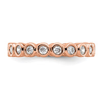 Load image into Gallery viewer, 14k Rose Gold Polished Size 5 Bezel-set 1/2 carat Diamond Complete Eternity Band
