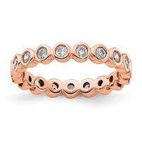 Load image into Gallery viewer, 14k Rose Gold Polished Size 5 Bezel-set 1/2 carat Diamond Complete Eternity Band
