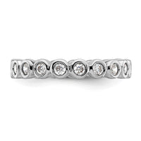 Load image into Gallery viewer, 14k White Gold Polished Size 5.5 Bezel-set 1/2 carat Diamond Complete Eternity Band
