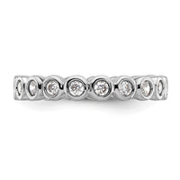 Load image into Gallery viewer, 14k White Gold Polished Size 5 Bezel-set 1/2 carat Diamond Complete Eternity Band

