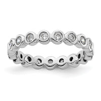 Load image into Gallery viewer, 14k White Gold Polished Size 5.5 Bezel-set 1/2 carat Diamond Complete Eternity Band
