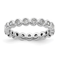Load image into Gallery viewer, 14k White Gold Polished Size 5 Bezel-set 1/2 carat Diamond Complete Eternity Band
