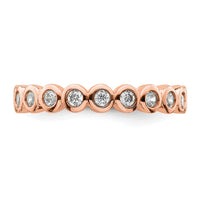 Load image into Gallery viewer, 14k Rose Gold Polished Size 6.5 Bezel-set 1/2 carat Diamond Complete Eternity Band
