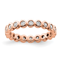 Load image into Gallery viewer, 14k Rose Gold Polished Size 6.5 Bezel-set 1/2 carat Diamond Complete Eternity Band
