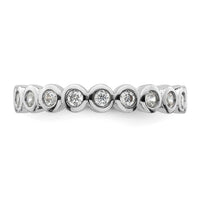 Load image into Gallery viewer, 14k White Gold Polished Size 6.5 Bezel-set 1/2 carat Diamond Complete Eternity Band
