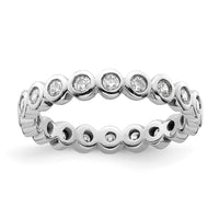 Load image into Gallery viewer, 14k White Gold Polished Size 6 Bezel-set 1/2 carat Diamond Complete Eternity Band
