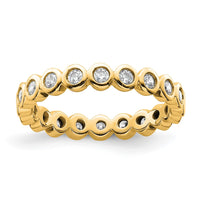 Load image into Gallery viewer, 14k Polished Size 6.5 Bezel-set 1/2 carat Diamond Complete Eternity Band
