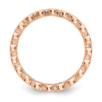Load image into Gallery viewer, 14k Rose Gold Polished Size 7 Bezel-set 1/2 carat Diamond Complete Eternity Band
