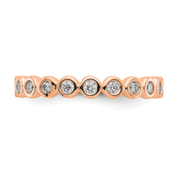 Load image into Gallery viewer, 14k Rose Gold Polished Size 7.5 Bezel-set 1/2 carat Diamond Complete Eternity Band

