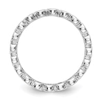 Load image into Gallery viewer, 14k White Gold Polished Size 7 Bezel-set 1/2 carat Diamond Complete Eternity Band
