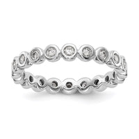 Load image into Gallery viewer, 14k White Gold Polished Size 7 Bezel-set 1/2 carat Diamond Complete Eternity Band

