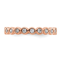 Load image into Gallery viewer, 14k Rose Gold Polished Size 8 Bezel-set 1/2 carat Diamond Complete Eternity Band
