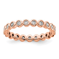 Load image into Gallery viewer, 14k Rose Gold Polished Size 8.5 Bezel-set 1/2 carat Diamond Complete Eternity Band

