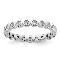 Load image into Gallery viewer, 14k White Gold Polished Size 8 Bezel-set 1/2 carat Diamond Complete Eternity Band

