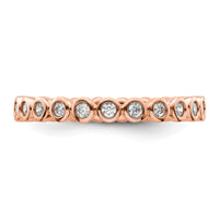 Load image into Gallery viewer, 14k Rose Gold Polished Size 9 Bezel-set 1/2 carat Diamond Complete Eternity Band
