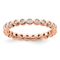 Load image into Gallery viewer, 14k Rose Gold Polished Size 9 Bezel-set 1/2 carat Diamond Complete Eternity Band
