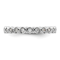 Load image into Gallery viewer, 14k White Gold Polished Size 9 Bezel-set 1/2 carat Diamond Complete Eternity Band
