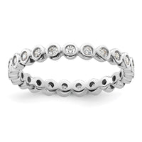 Load image into Gallery viewer, 14k White Gold Polished Size 9 Bezel-set 1/2 carat Diamond Complete Eternity Band
