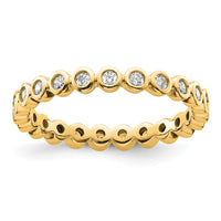 Load image into Gallery viewer, 14k Polished Size 9 Bezel-set 1/2 carat Diamond Complete Eternity Band
