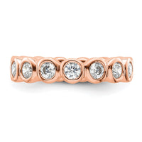 Load image into Gallery viewer, 14k Rose Gold Polished Size 4 Bezel-set 1 carat Diamond Complete Eternity Band
